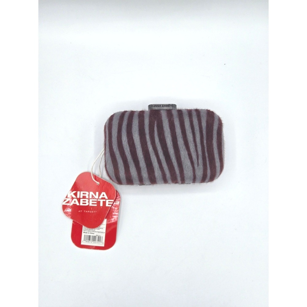NWT‎ Kirna Zabête at Target Clutch, Zebra Stripe, Purple/Gray